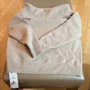 Soft Beige Cowl Neck Sweater